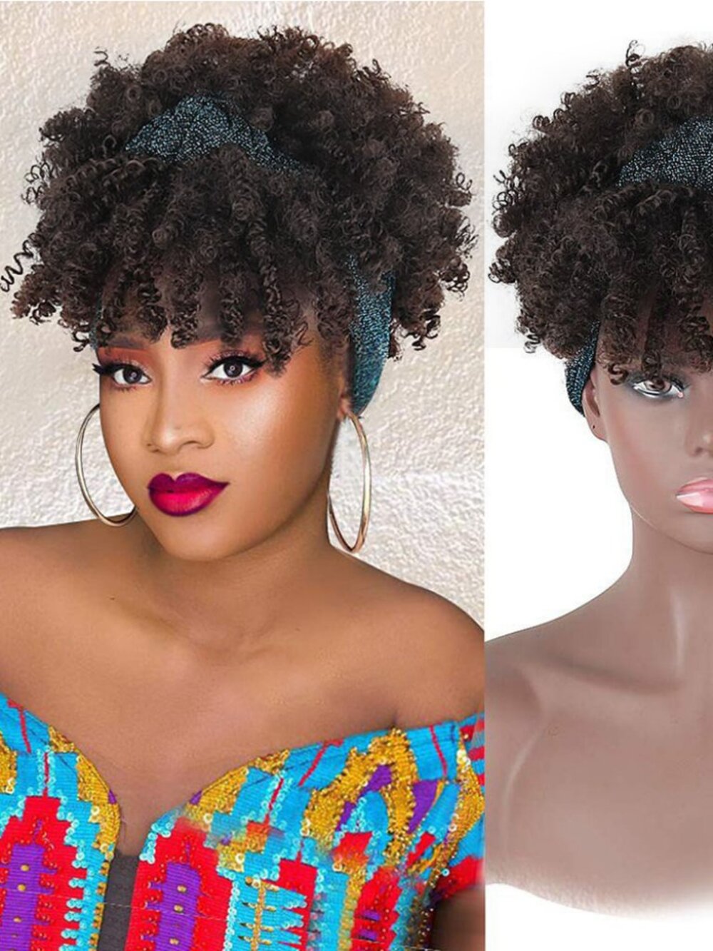 Kinky Afro Puff Wig - #1B